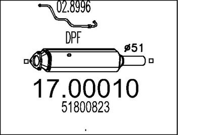 Nosēdumu-/Daļiņu filtrs, Izplūdes gāzu sistēma MTS 17.00010