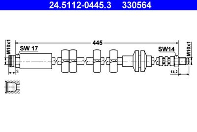 Тормозной шланг ATE 24.5112-0445.3