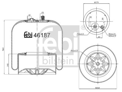 Pneimoatsperes spilvens, Pneimopiekare FEBI BILSTEIN 46187
