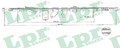 Тросик, cтояночный тормоз LPR C1576B