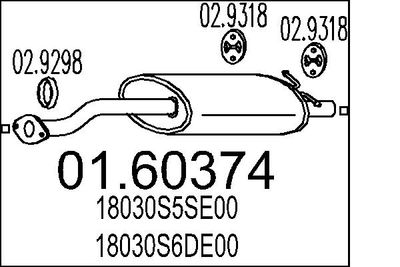 Глушитель выхлопных газов конечный MTS 01.60374
