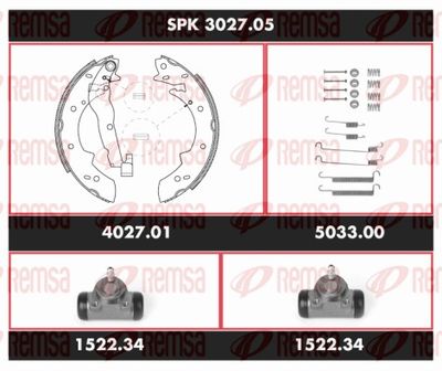 Bremžu komplekts, Trumuļu bremzes REMSA SPK 3027.05