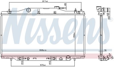 Радиатор, охлаждение двигателя NISSENS 606988