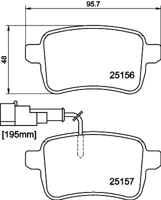 HELLA PAGID 8DB355015541 Bremžu uzliku kompl