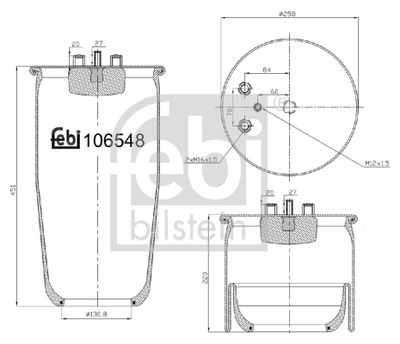 Pneimoatsperes spilvens, Pneimopiekare FEBI BILSTEIN 106548