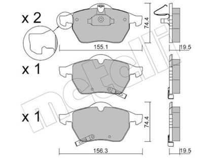 Bremžu uzliku kompl., Disku bremzes METELLI 22-0118-1