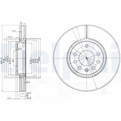 Тормозной диск DELPHI BG3772C