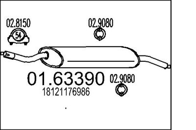 Глушитель выхлопных газов конечный MTS 01.63390