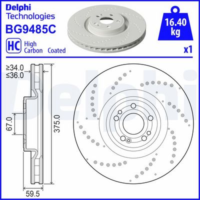 Bremžu diski DELPHI BG9485C