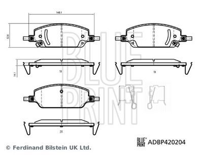 BLUE PRINT ADBP420204 Bremžu uzliku kompl