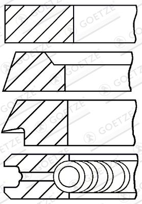 Комплект поршневых колец GOETZE ENGINE 08-214800-10