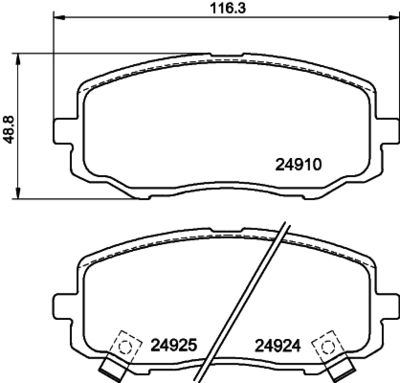 HELLA PAGID 8DB355014901 Bremžu uzliku kompl