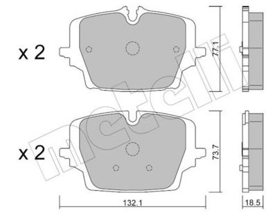 Bremžu uzliku kompl., Disku bremzes METELLI 22-1407-0