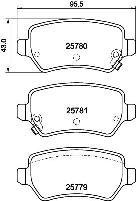 Bremžu uzliku kompl., Disku bremzes HELLA PAGID 8DB 355 040-611