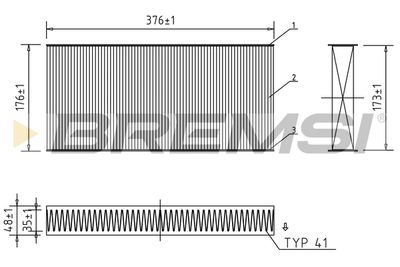 Фильтр, воздух во внутренном пространстве BREMSI FC0403C