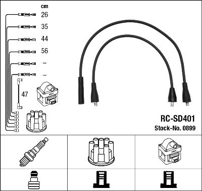Augstsprieguma vadu komplekts NGK 0899