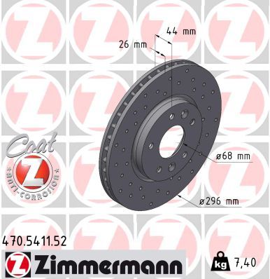 Тормозной диск ZIMMERMANN 470.5411.52