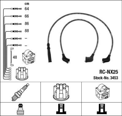 Augstsprieguma vadu komplekts NGK 3453