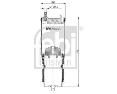 Pneimoatsperes spilvens, Kabīnes atsperojums FEBI BILSTEIN 35436