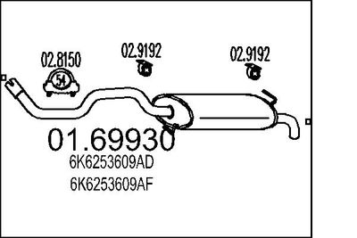 Глушитель выхлопных газов конечный MTS 01.69930