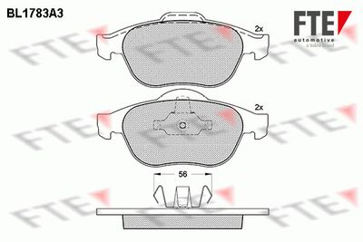 Комплект тормозных колодок, дисковый тормоз FTE 9010353