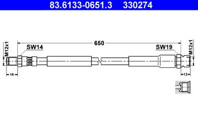 Тормозной шланг ATE 83.6133-0651.3
