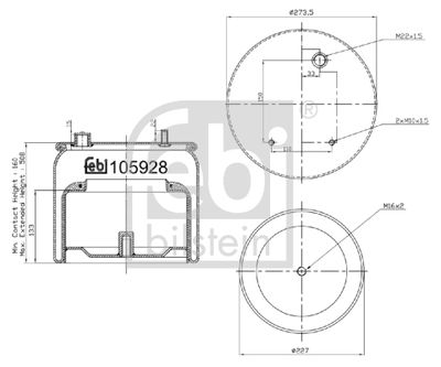 Pneimoatsperes spilvens, Pneimopiekare FEBI BILSTEIN 105928