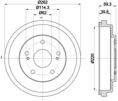 Bremžu trumulis HELLA PAGID 8DT 355 303-241