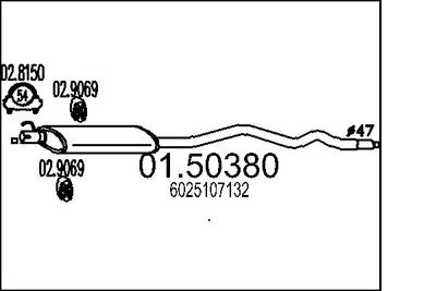 Средний глушитель выхлопных газов MTS 01.50380