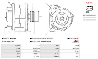 Генератор AS-PL A0885PR