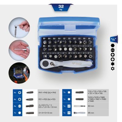 Skrūvgrieža uzgaļu komplekts KS TOOLS BT053532
