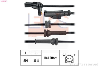 Датчик, частота вращения колеса EPS 1.960.197