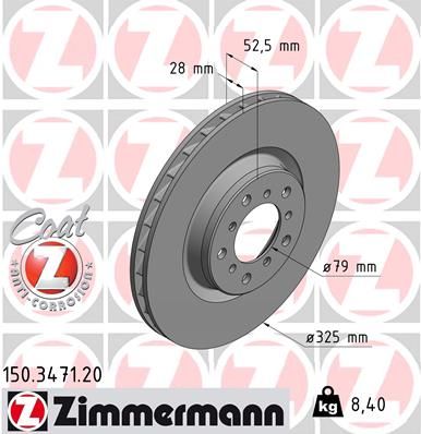 Bremžu diski ZIMMERMANN 150.3471.20