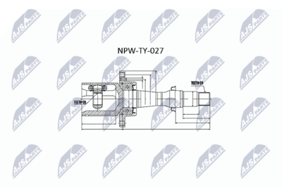 Шарнирный комплект, приводной вал NTY NPW-TY-027