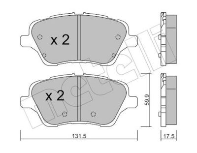 Комплект тормозных колодок, дисковый тормоз METELLI 22-0976-0