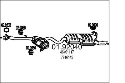 Глушитель выхлопных газов конечный MTS 01.92040