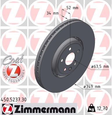 Bremžu diski ZIMMERMANN 450.5237.30