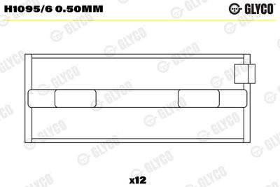 Подшипник коленвала GLYCO H1095/6 0.50mm