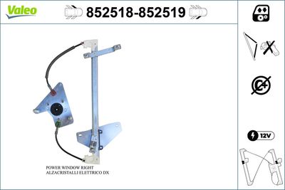 Stikla pacelšanas mehānisms VALEO 852518
