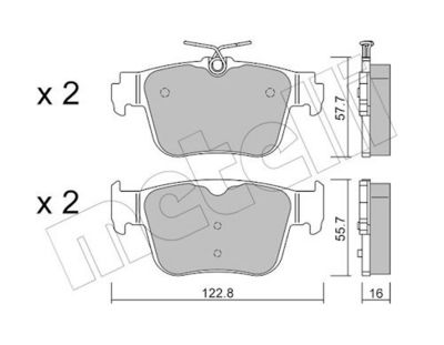 Bremžu uzliku kompl., Disku bremzes METELLI 22-1317-0