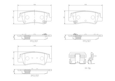 Bremžu uzliku kompl., Disku bremzes BREMBO P 30 137