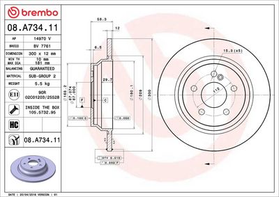 Тормозной диск BREMBO 08.A734.11