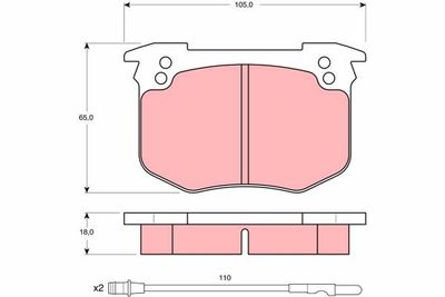 Bremžu uzliku kompl., Disku bremzes TRW GDB280