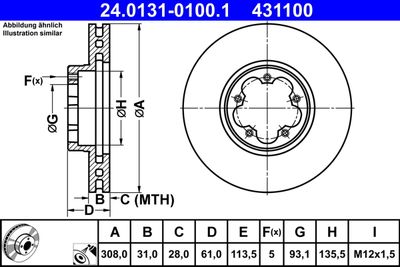 Тормозной диск ATE 24.0131-0100.1