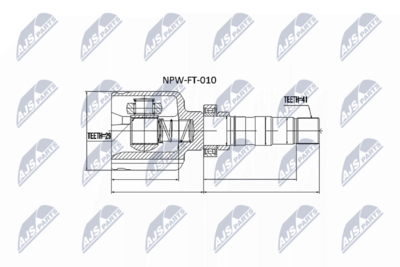 Шарнирный комплект, приводной вал NTY NPW-FT-010
