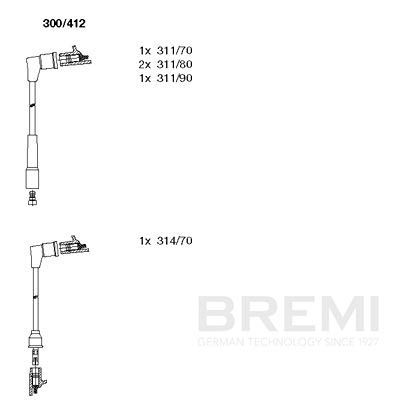 Комплект проводов зажигания BREMI 300/412
