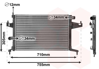 Radiators, Motora dzesēšanas sistēma VAN WEZEL 37002306