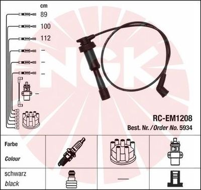 Augstsprieguma vadu komplekts NGK 5934