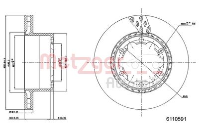 Тормозной диск METZGER 6110591