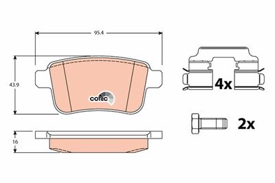 Комплект тормозных колодок, дисковый тормоз TRW GDB1786